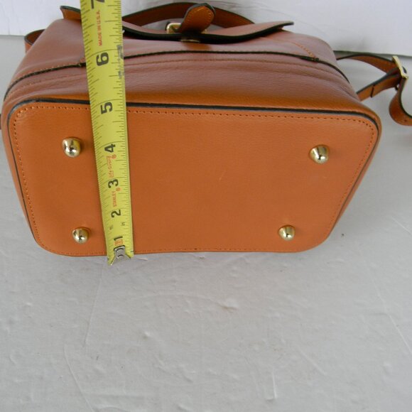 EUC Divina Firenze TAN Genuine Leather Purse BACKPACK Small Made In Italy
